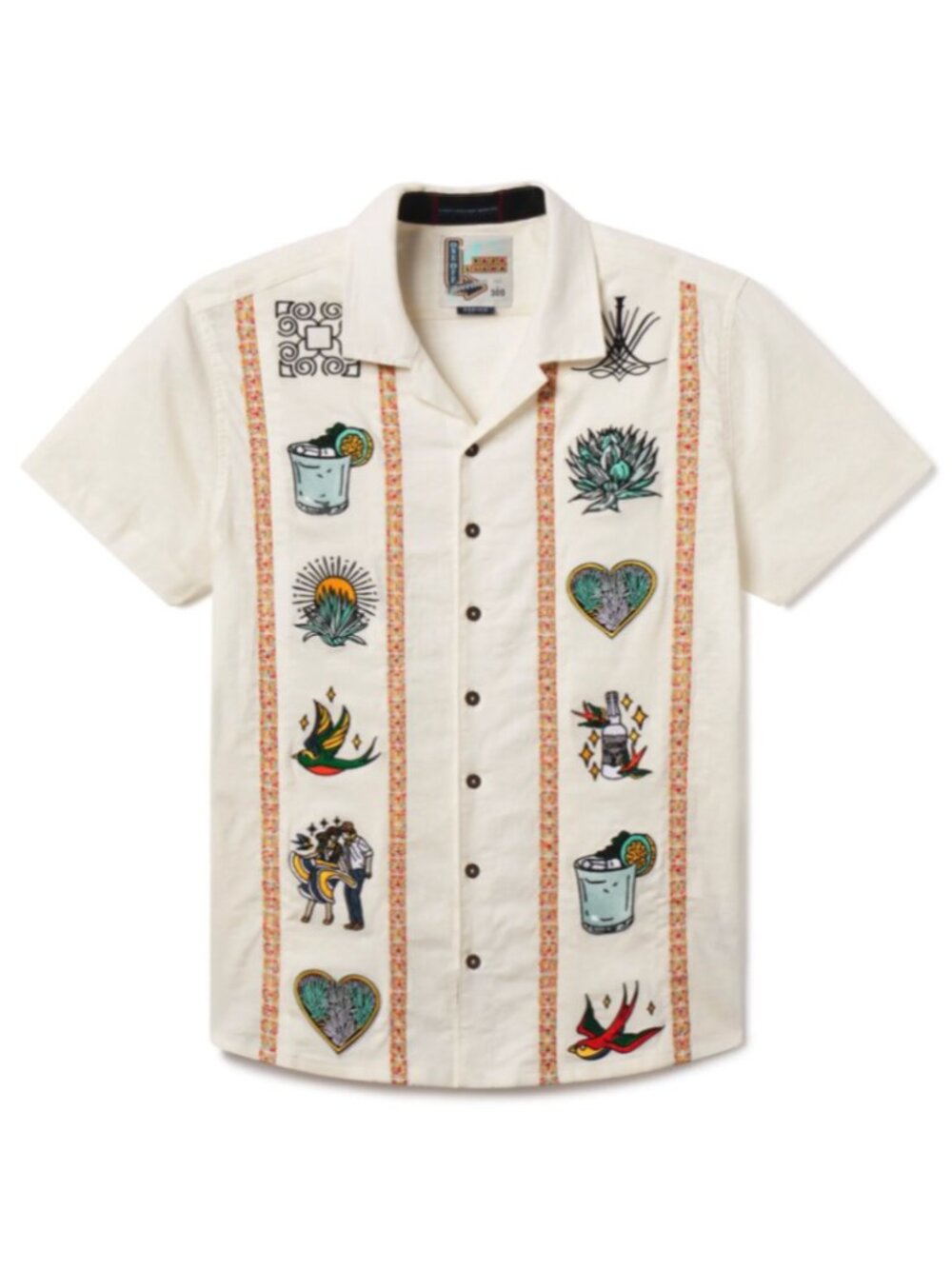 NWT Baja Llama Limited Edition EL SATIVO TEQUILA - GUAYABERA BUTTON UP